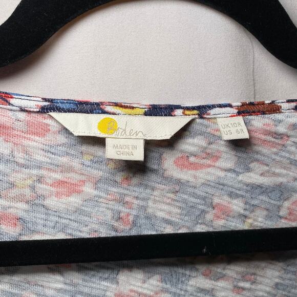 Boden - Multicolored Floral Dress - Puffy Sleeves - Picture 4 of 12